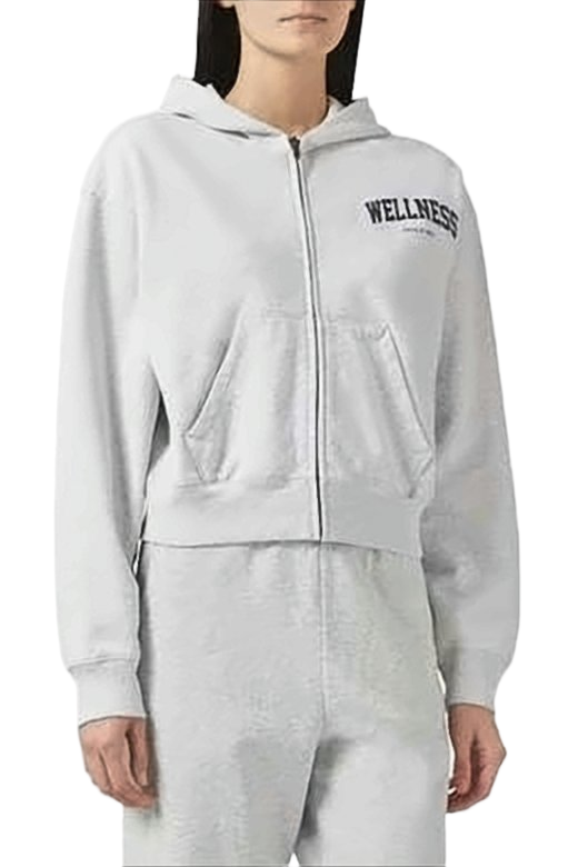 Cropped Hoodie with Front Zipper
