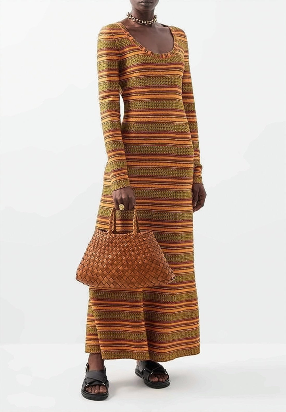 Woven Buffalo Leather Tote Bag