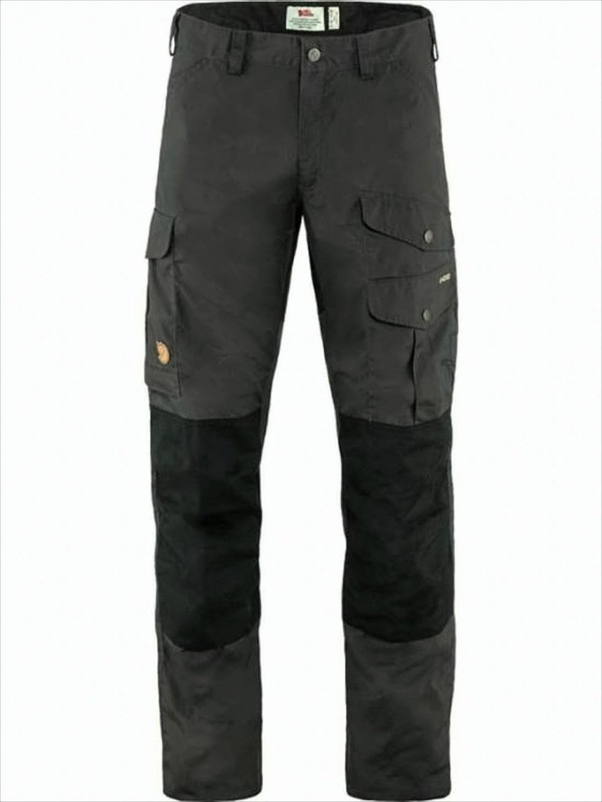 Two-Tone Straight Pants with Reinforced Patches