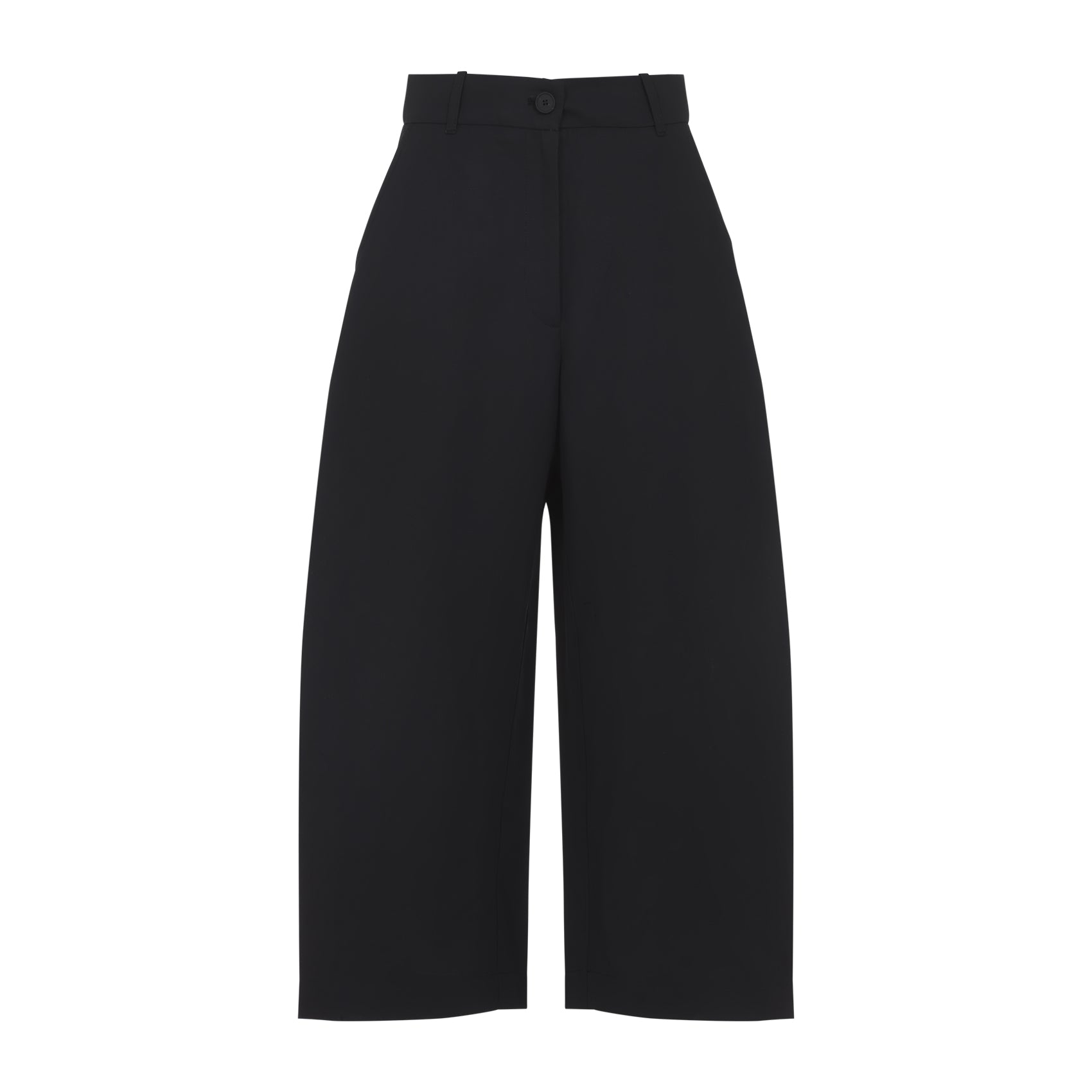 Cropped Wide-Leg Trousers With High Waist