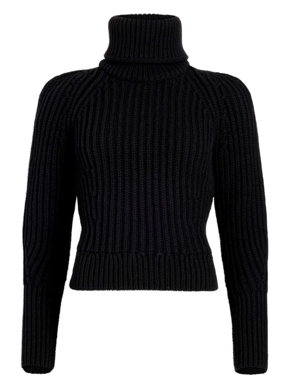Ribbed Knit Roll Neck Sweater