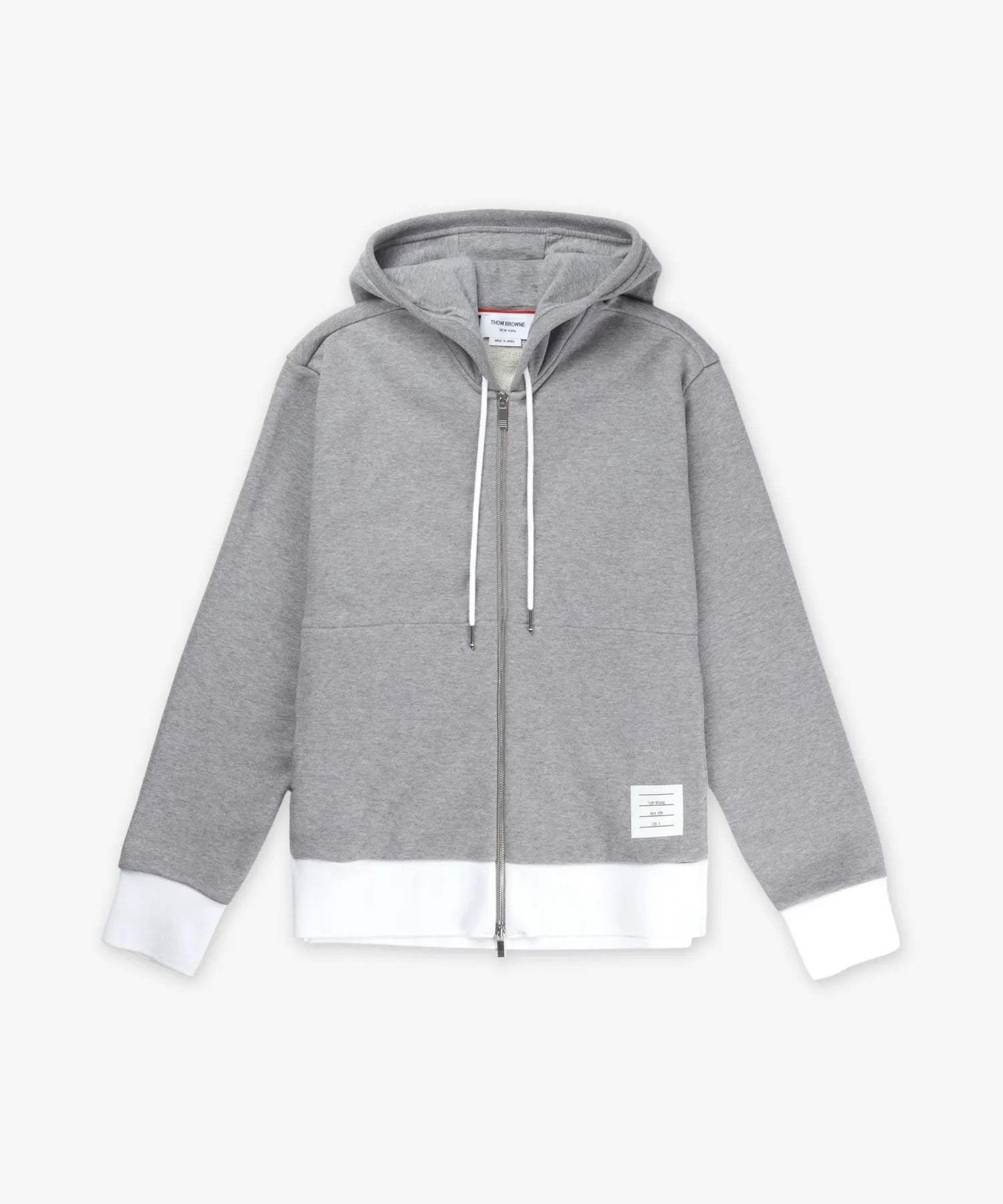 Two-Tone Zip-Up Hoodie with Drawstring Hood