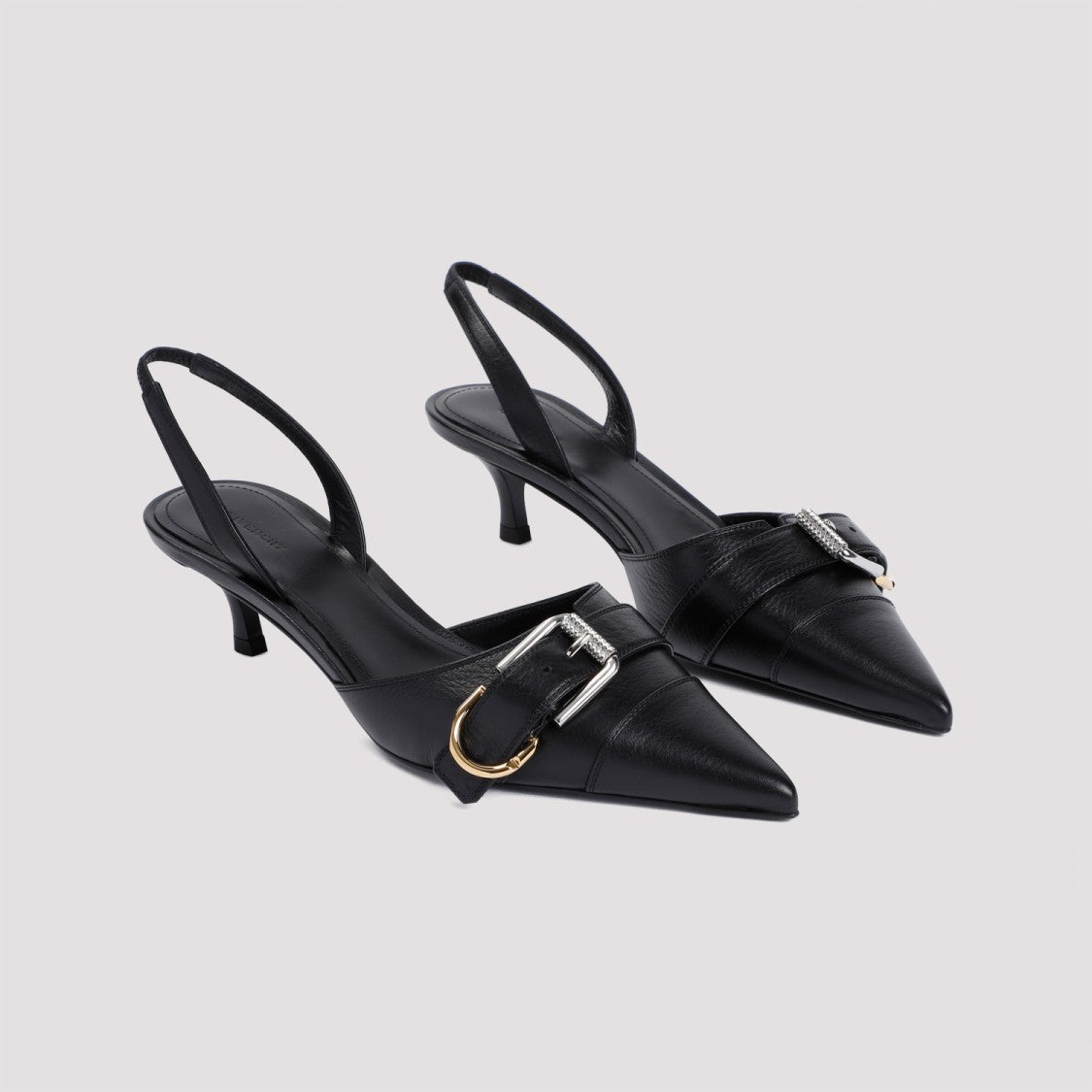 Voyou 45Mm Slingback Black Bull Leather Sandals