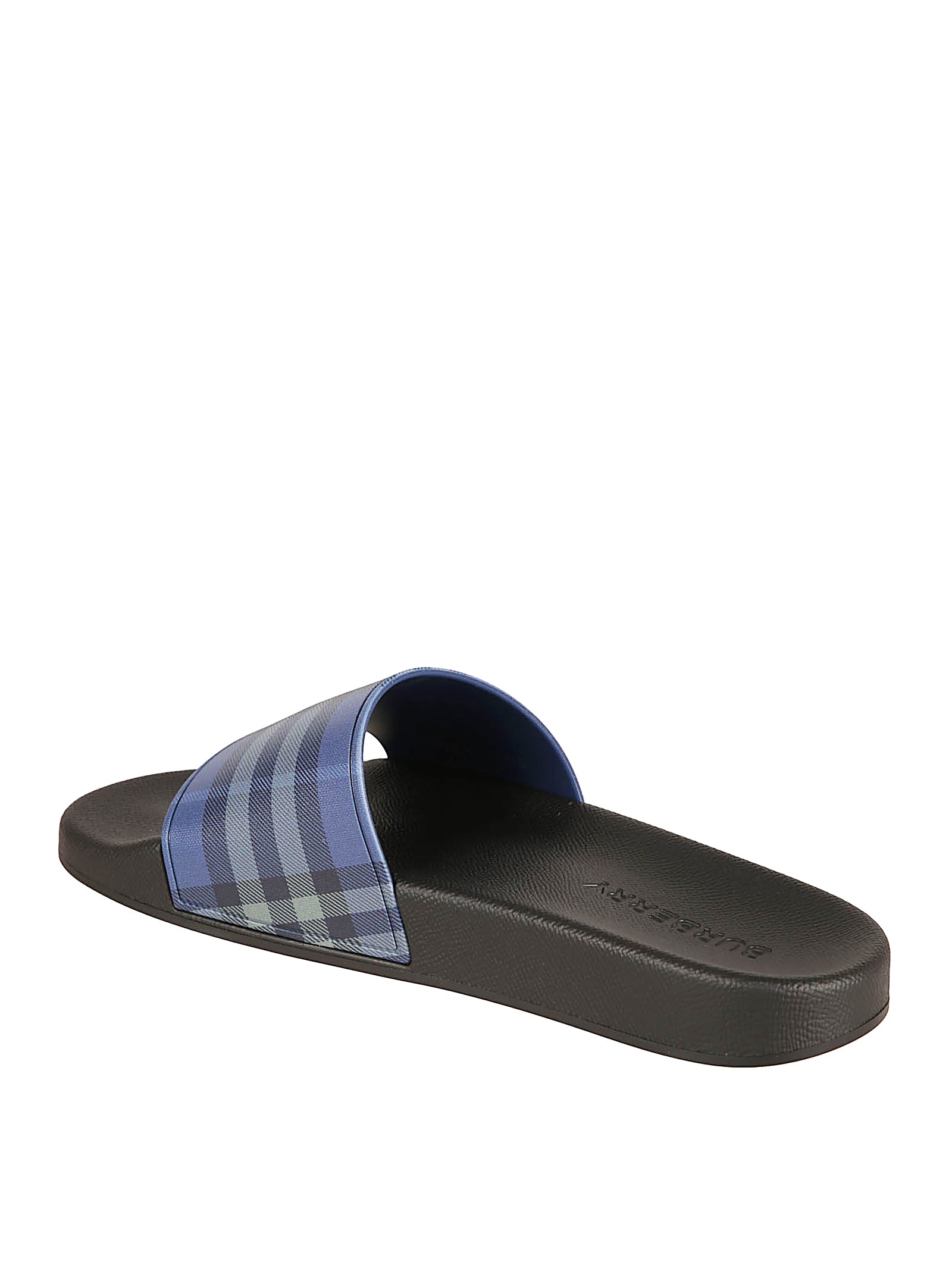 Slide Sandals with Check Pattern