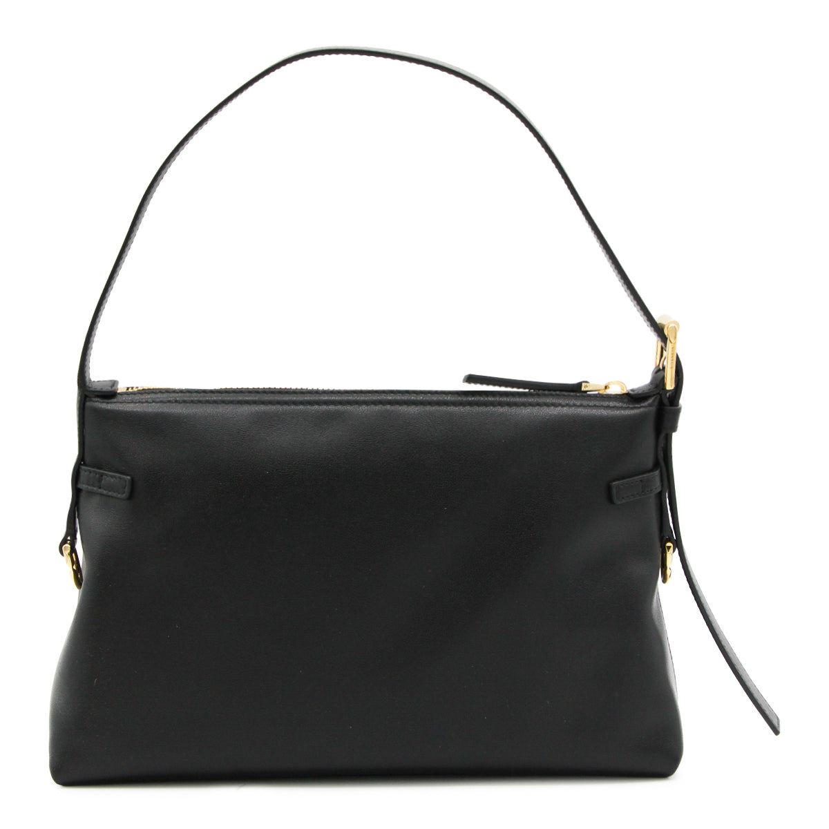 Black Leather Voyou Shoulder Bag
