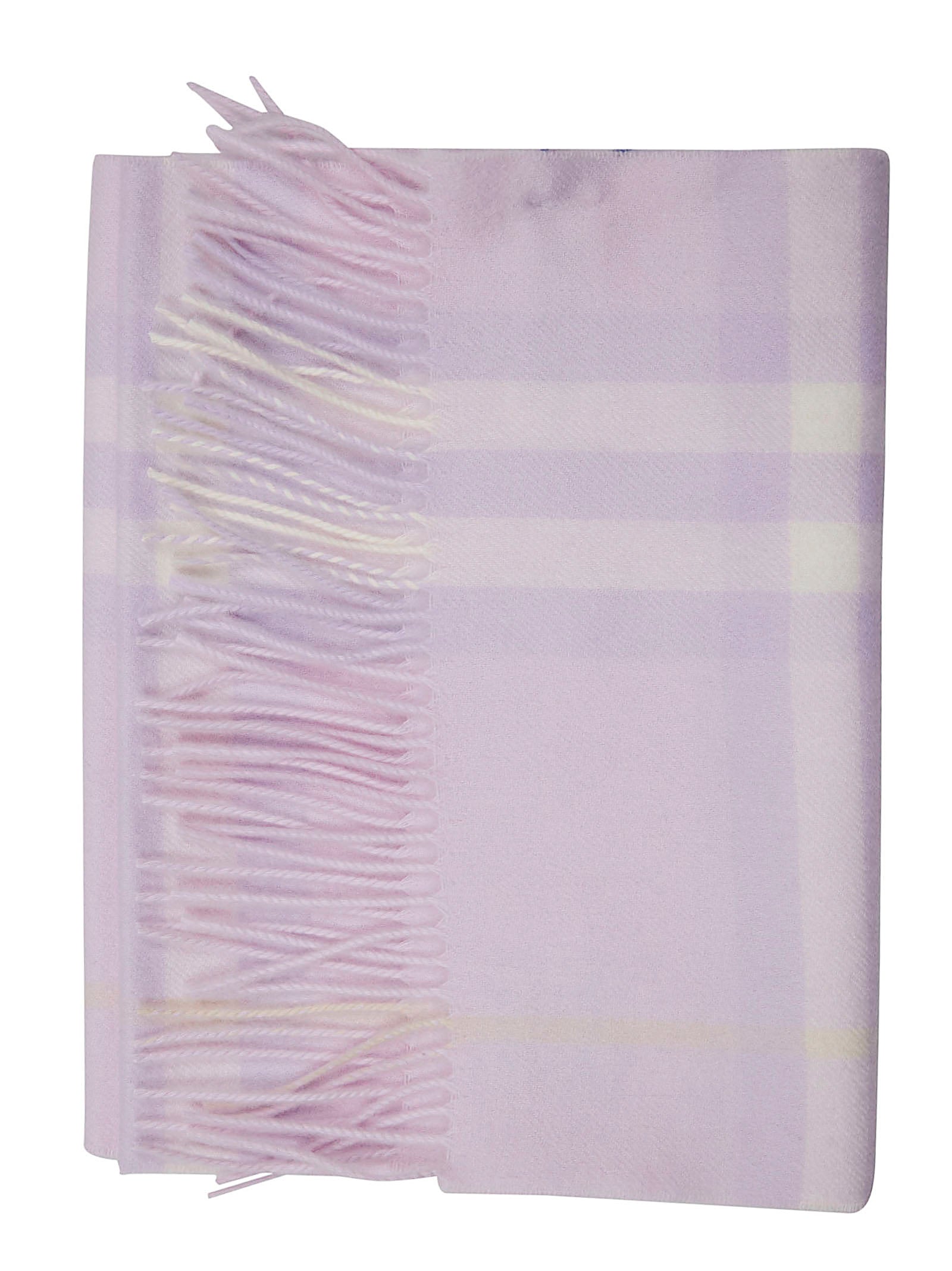 Cashmere Scarf with Subtle Plaid Pattern