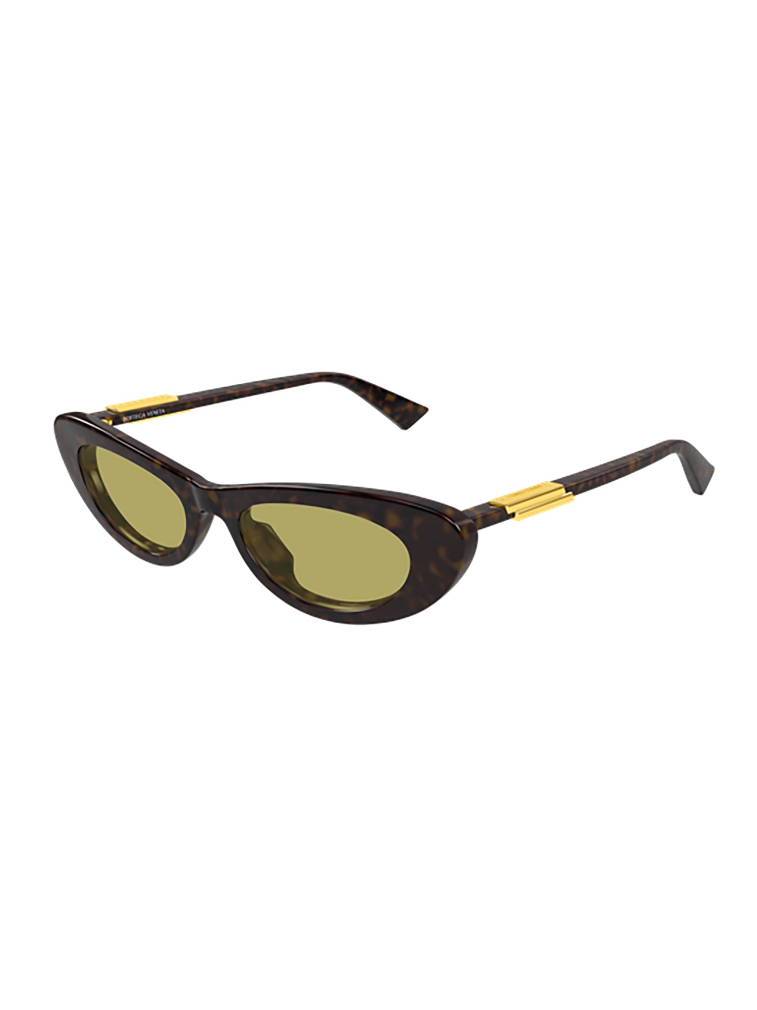 Cat-Eye Tortoiseshell Sunglasses with Gold Accents