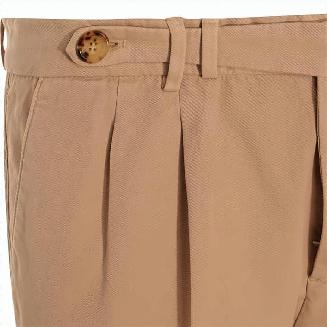 High-Waisted Straight Pants with Pleated Front