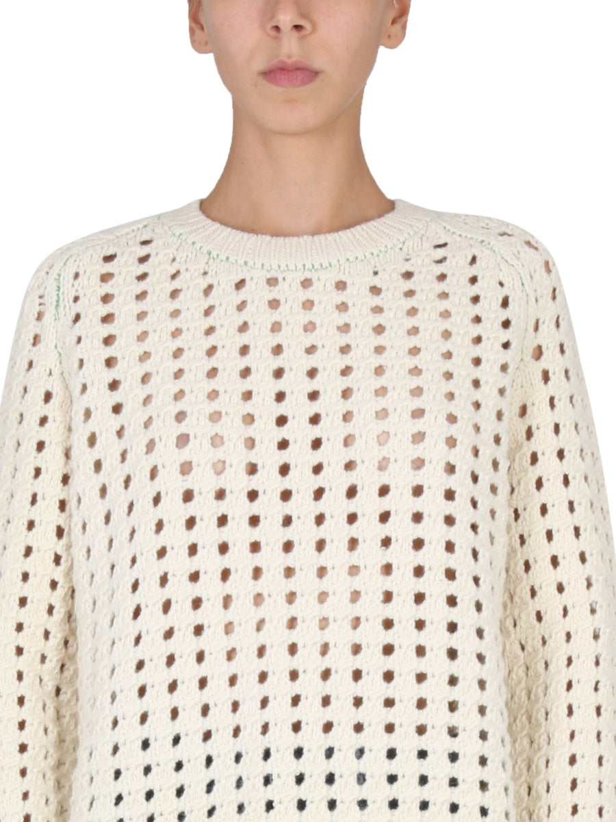 Textured Knit Sweater with Ribbed Cuffs