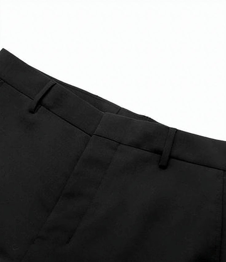 Tailored Straight Pants with Smooth Polyester Lining