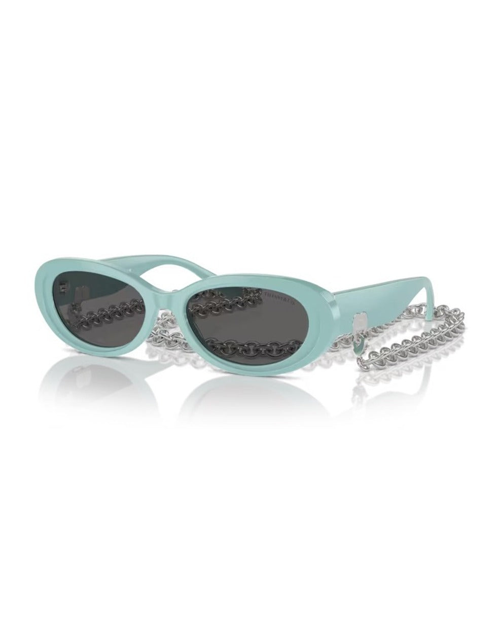 Tiffany Blue Sunglasses With Dark Grey Lenses