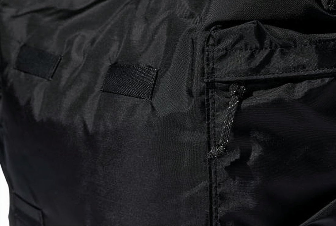 Dual-Handle Black Nylon Tote Bag