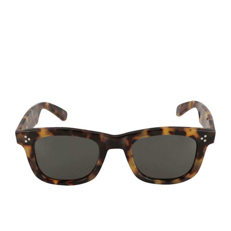Solemio Classic Rectangular Tortoiseshell Sunglasses with Metallic Accents