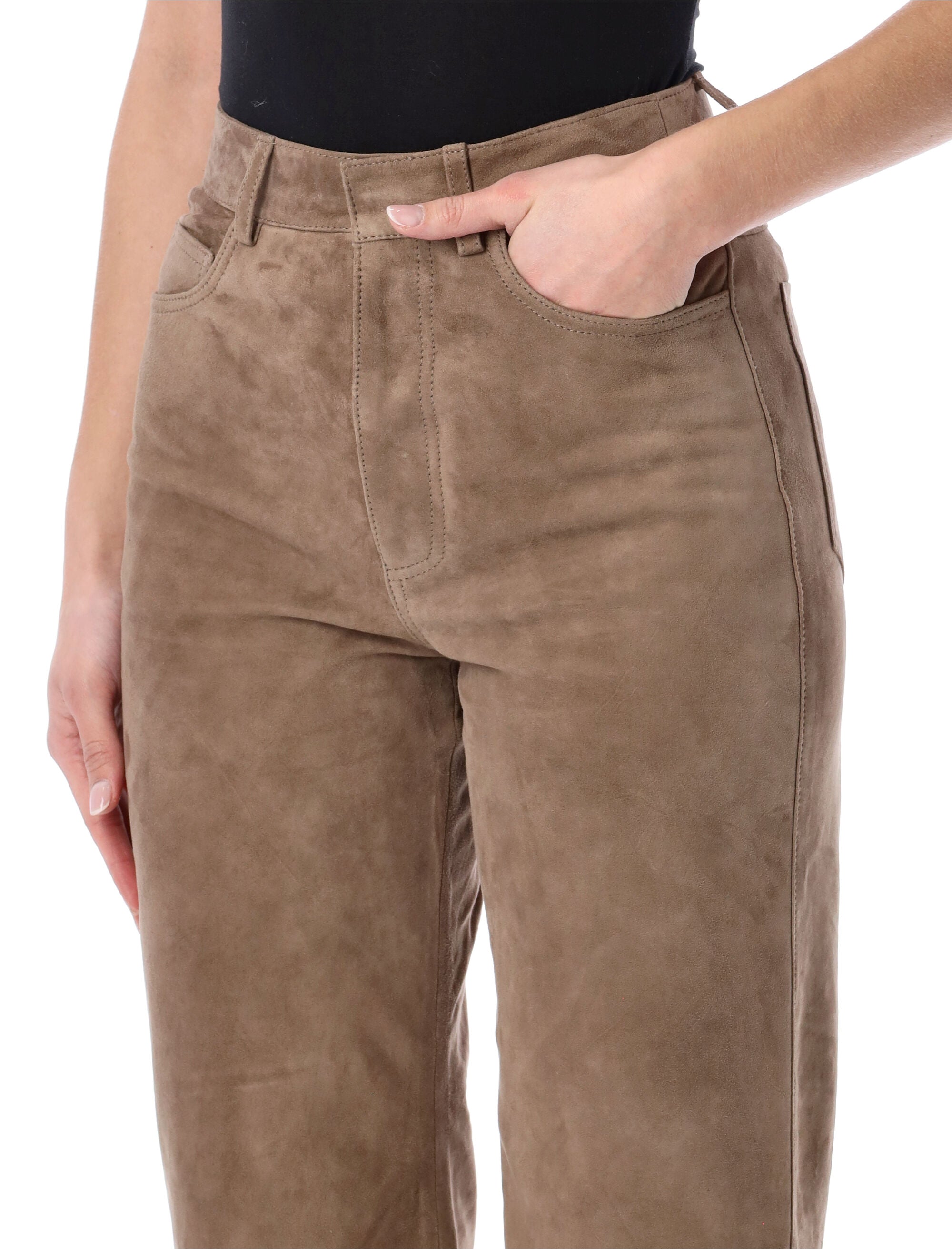 Straight Suede Pants