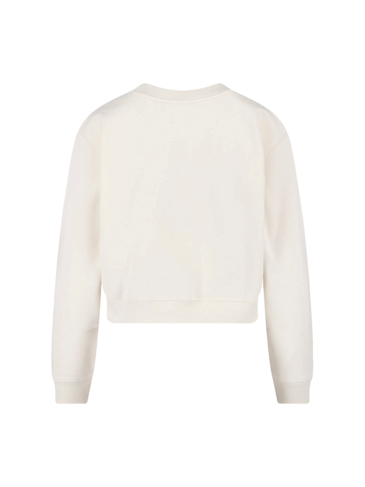 Panna Cropped Crewneck Cotton Logo Sweatshirt