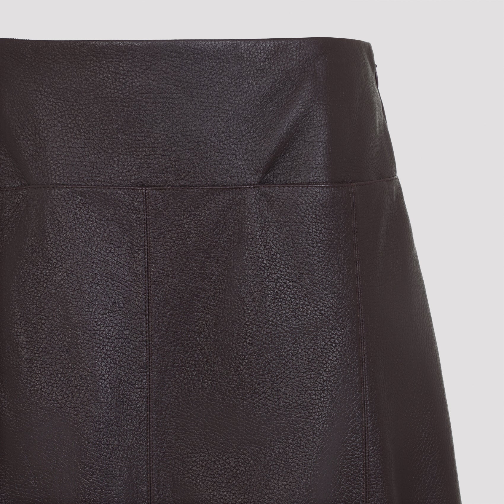 Knee-Length Lamb Leather Skirt With Flared Silhouette