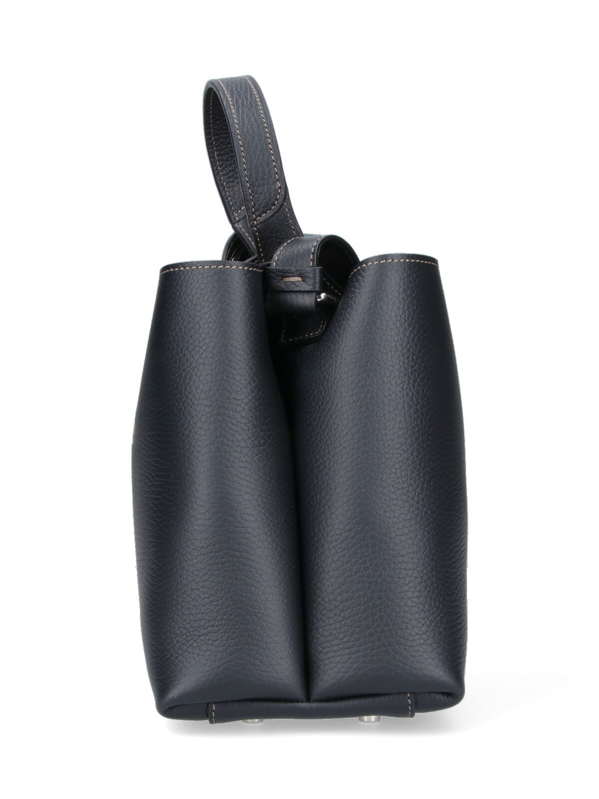 Minimalist Black Bag With Structured Silhouette And Smooth Texture