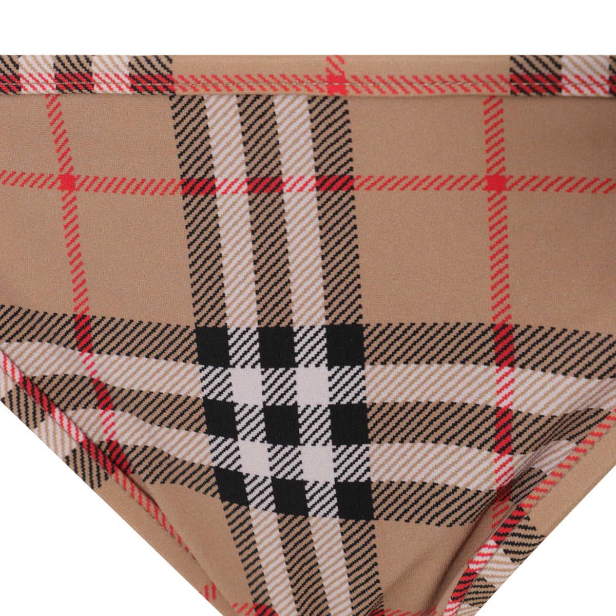 Beige Check Bikini Beachwear