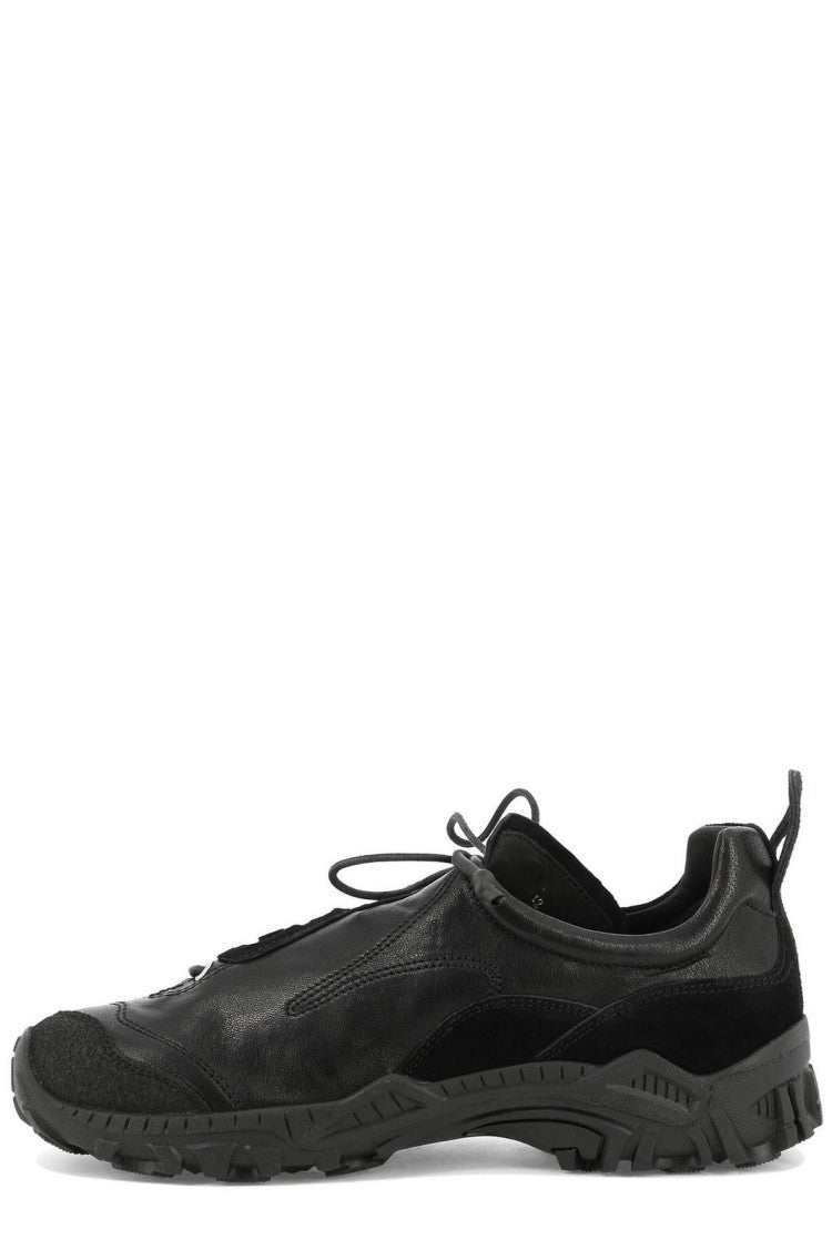 Low-Top Sneakers with Textured Goat Leather