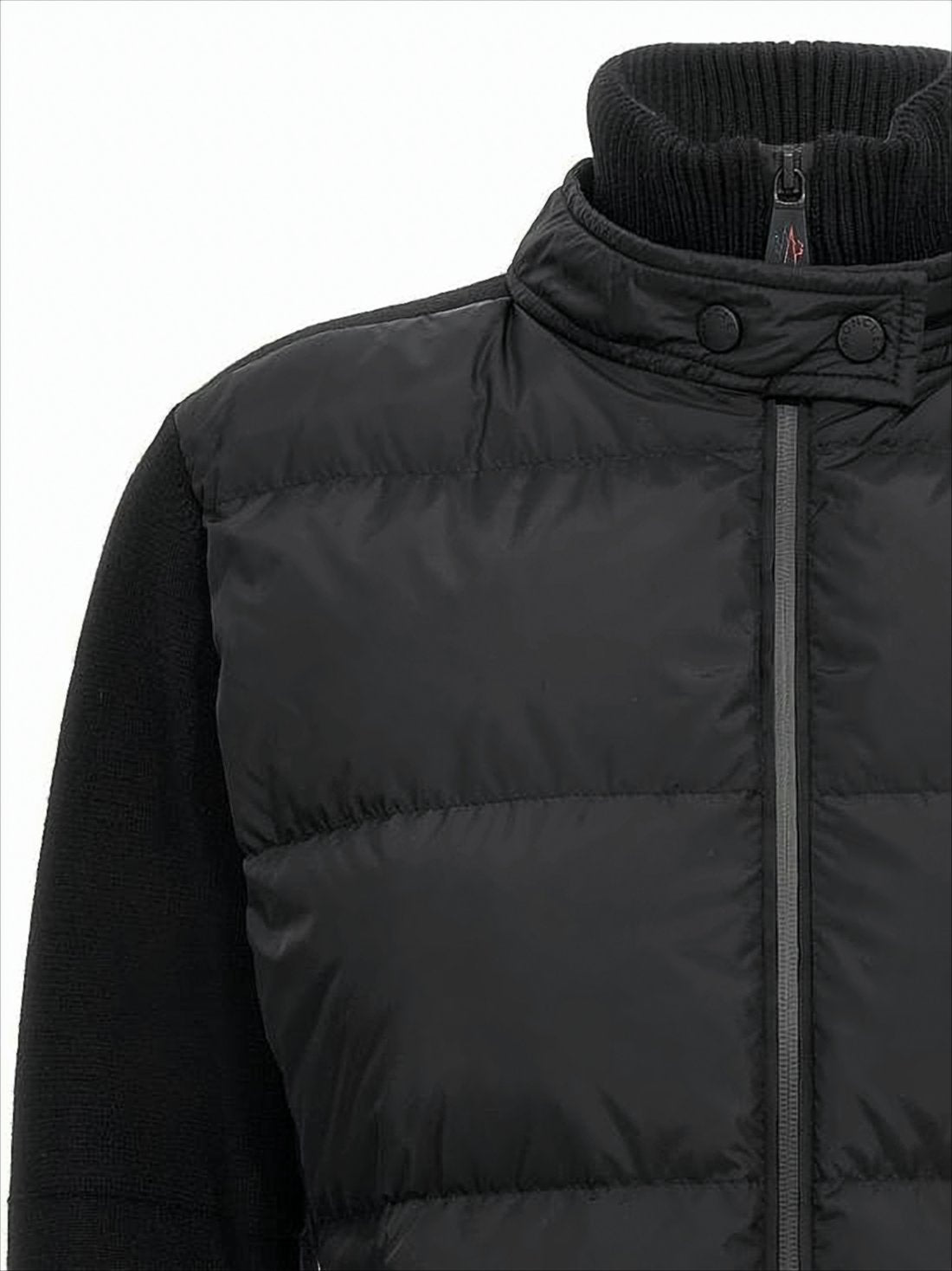 Short Padded Coat with Knitted Sleeves