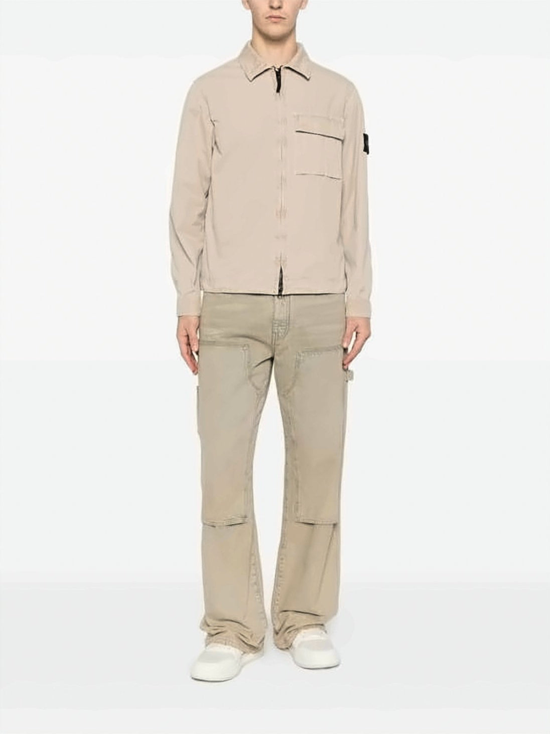 Beige Jacket with Distinctive Patch