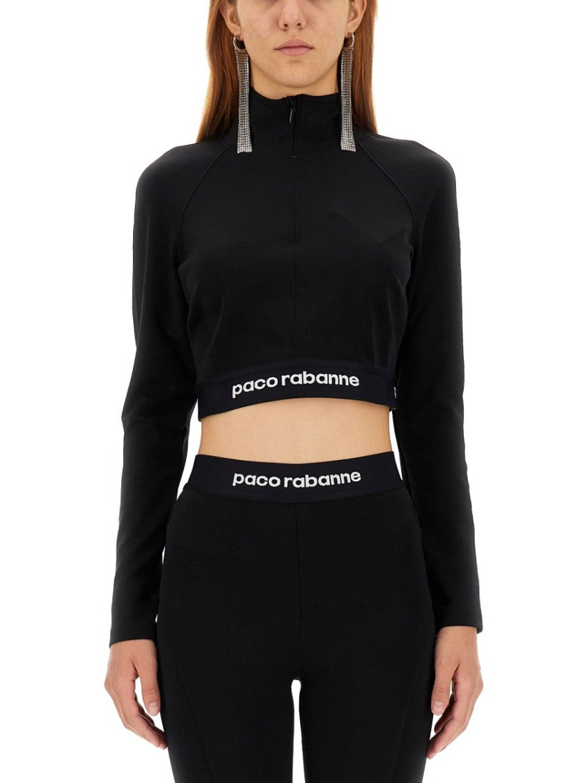 Cropped Top With High Collar