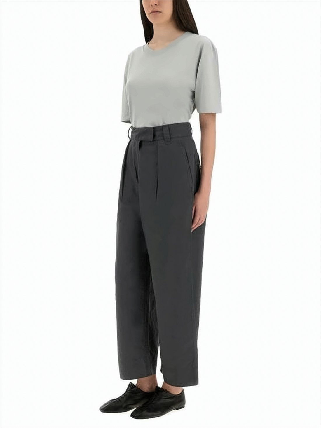 Cropped Wide-Leg Pants with High Waist