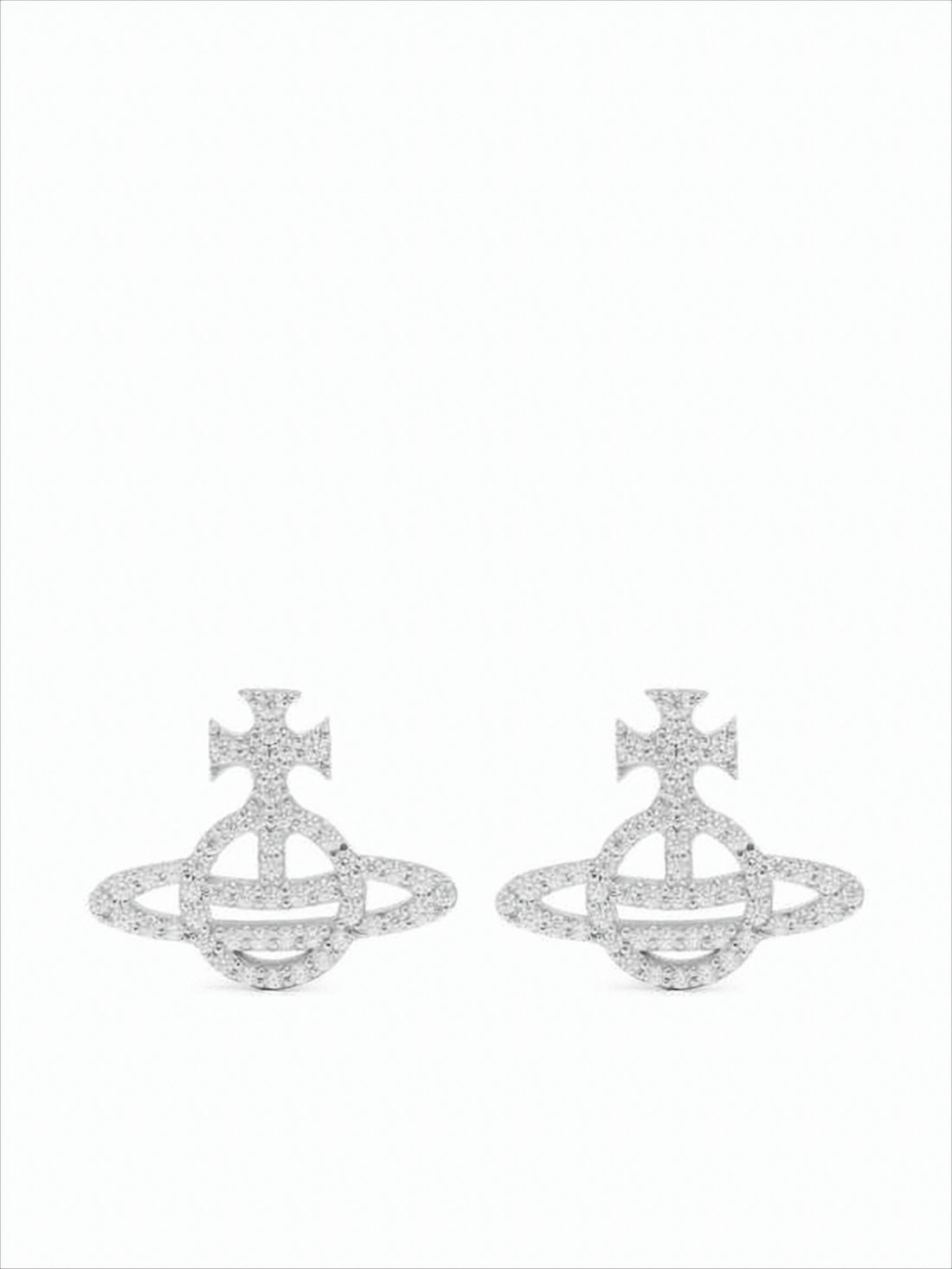 Platinum White CZ Orb Earrings