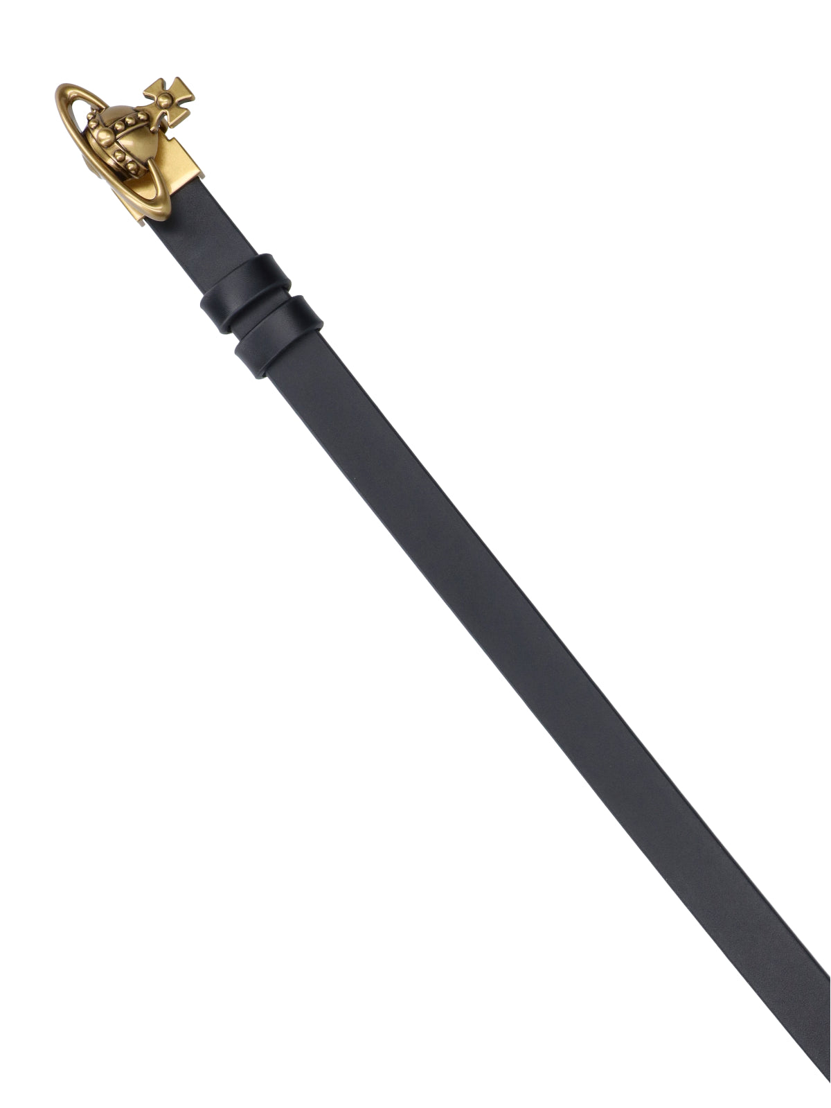 Black Orb Calf Leather Adjustable Belt