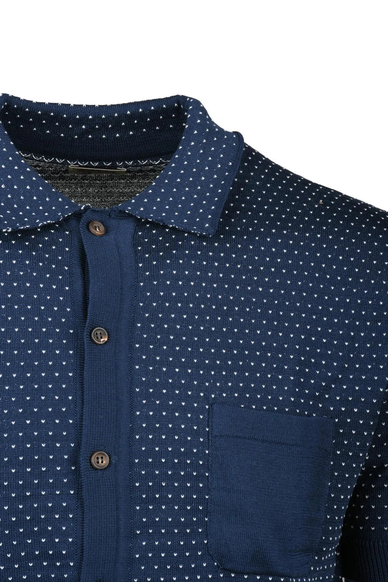 Polo Cardigan - Blue