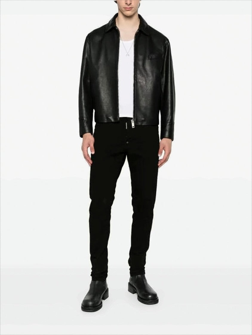 Slim-Fit Black Denim Pants