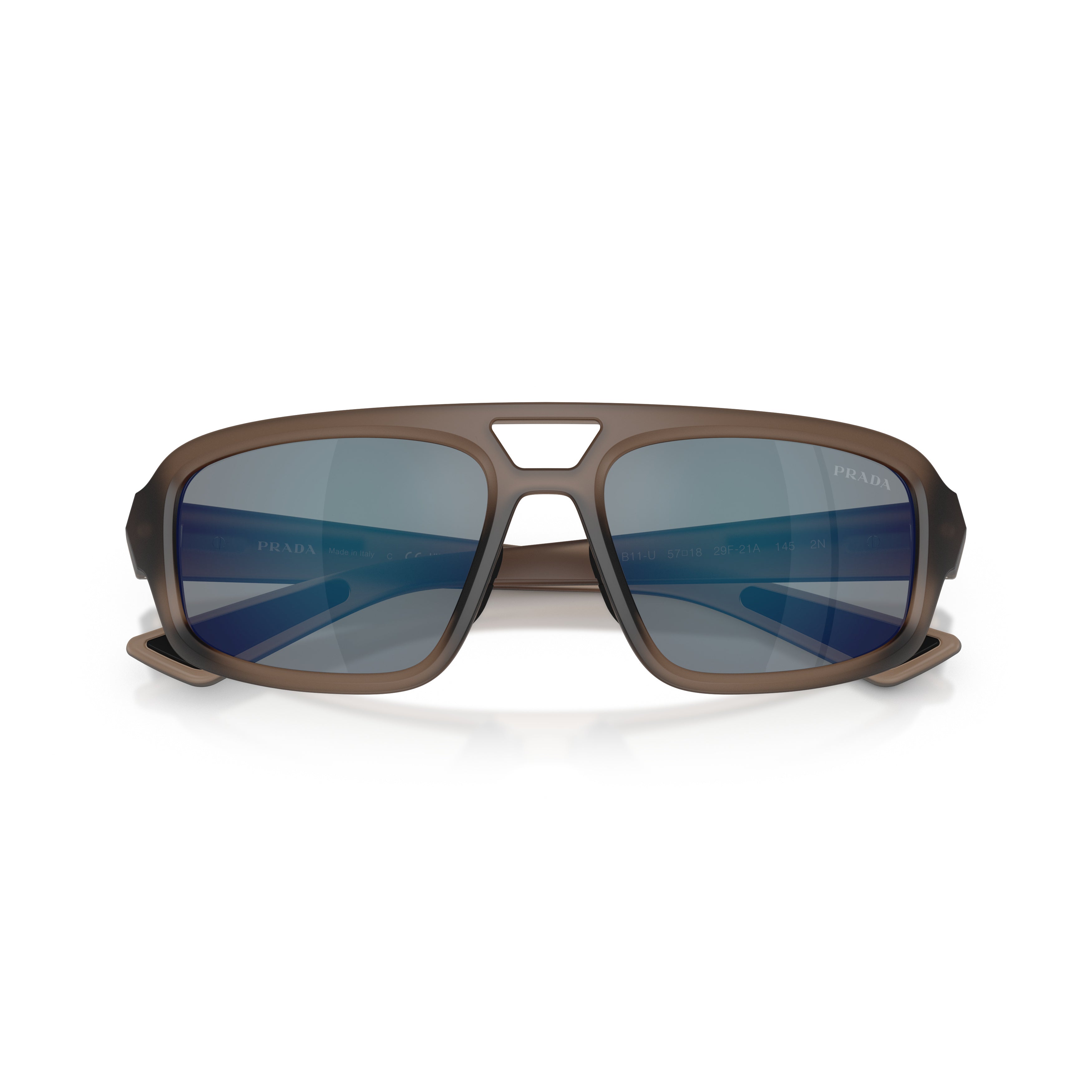 0ps B11su Rectangular Brown Frame Sunglasses