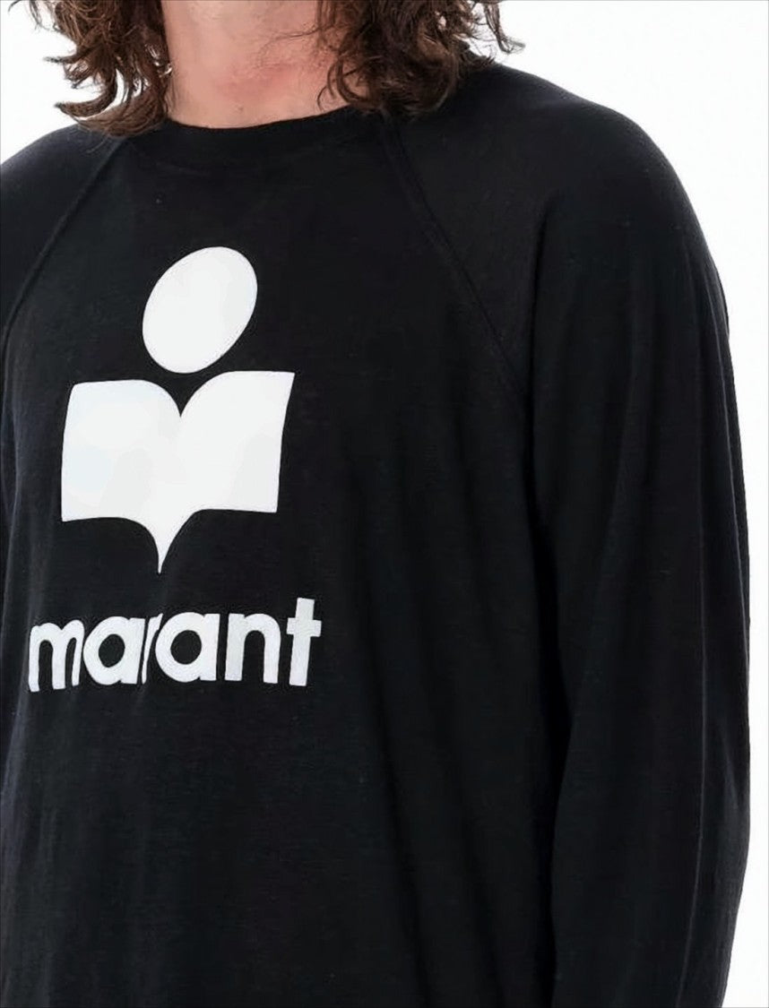 Long-Sleeve Linen T-Shirt with Raglan Sleeves