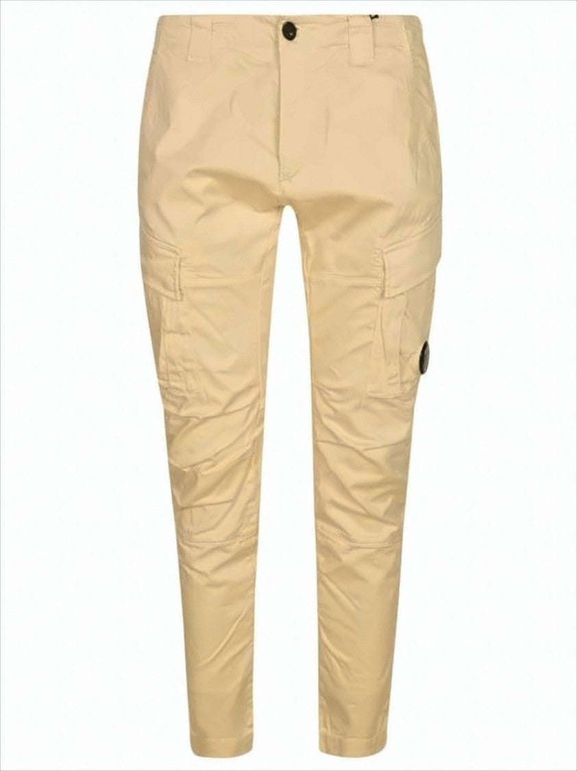 Tailored Mid-Rise Straight Pants With Cargo Pockets