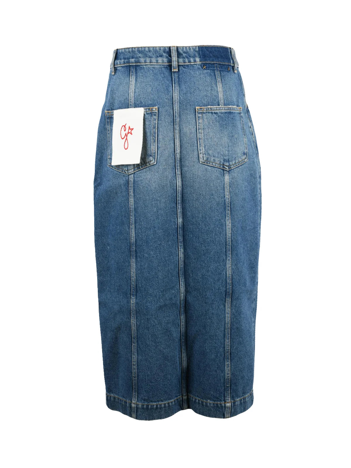 Blue Christine Denim Polyester Cotton Skirt
