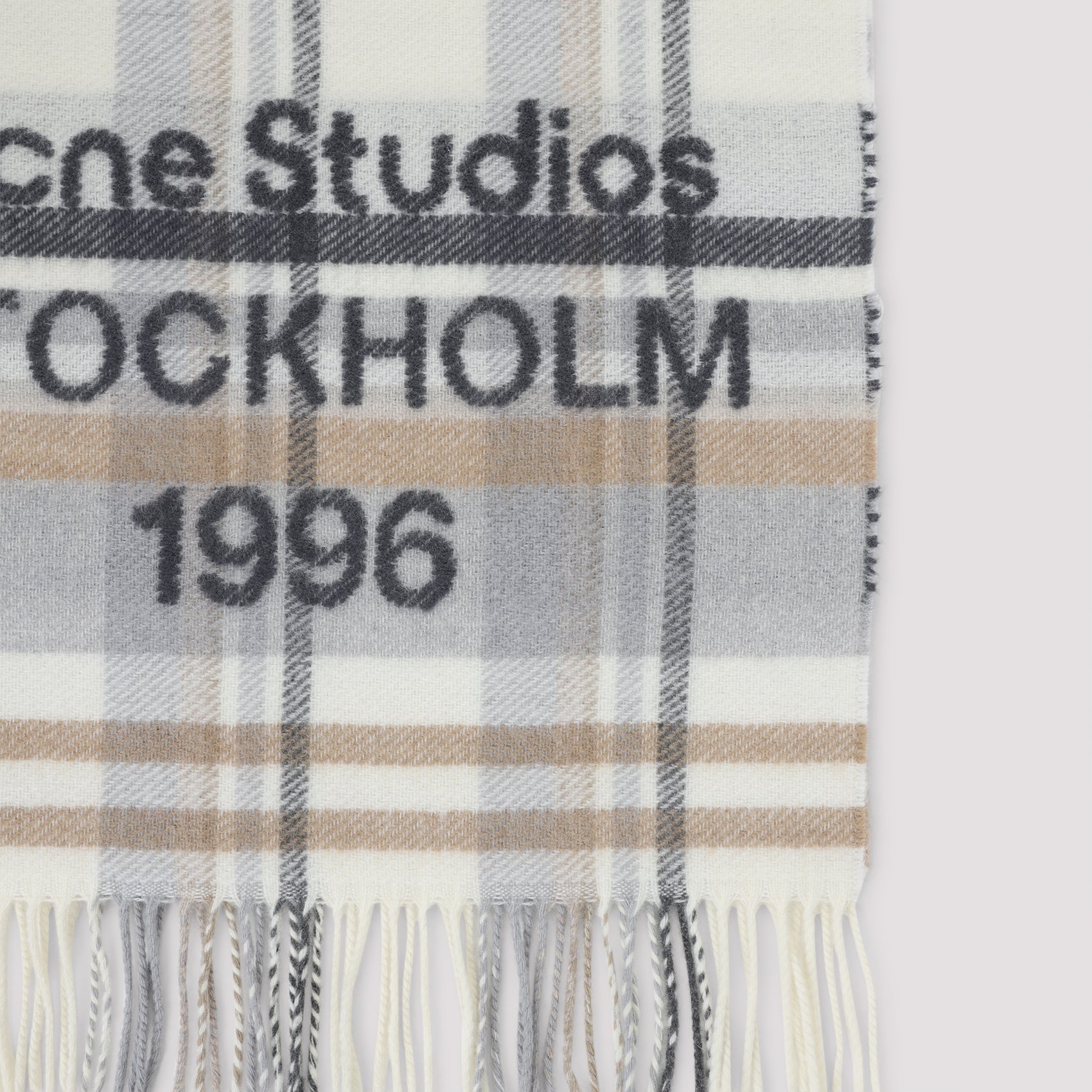 Plaid Wool And Cashmere Scarf With Fringed Edges