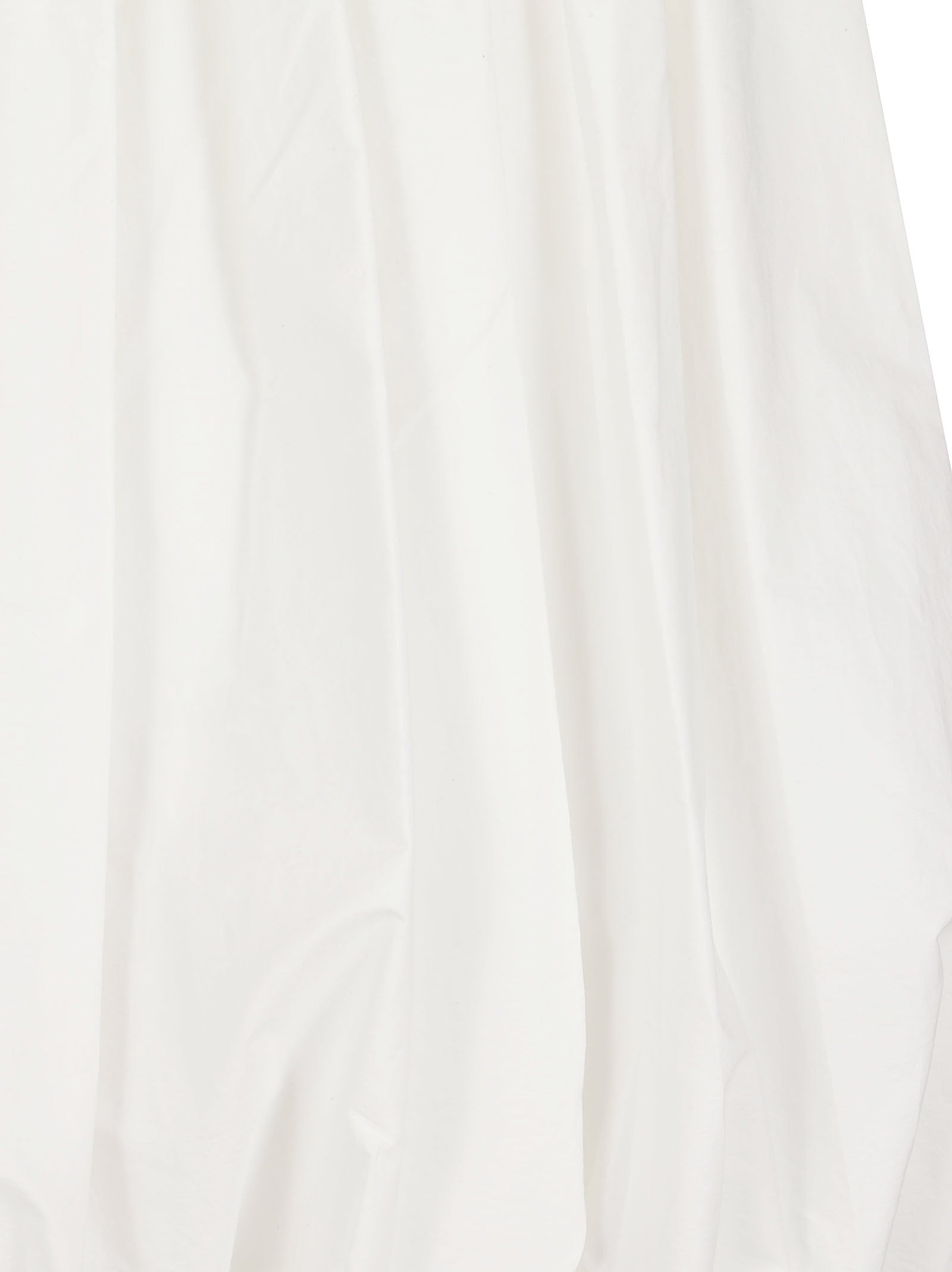White Voluminous Bubble Skirt with Gathered Hem
