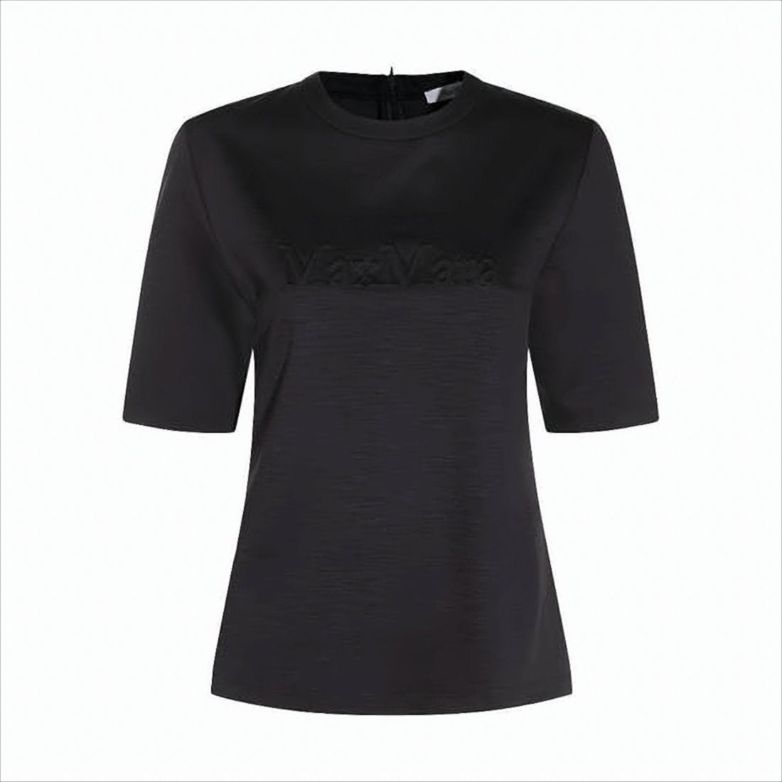 Fitted Short-Sleeve Top with Tonal Logo