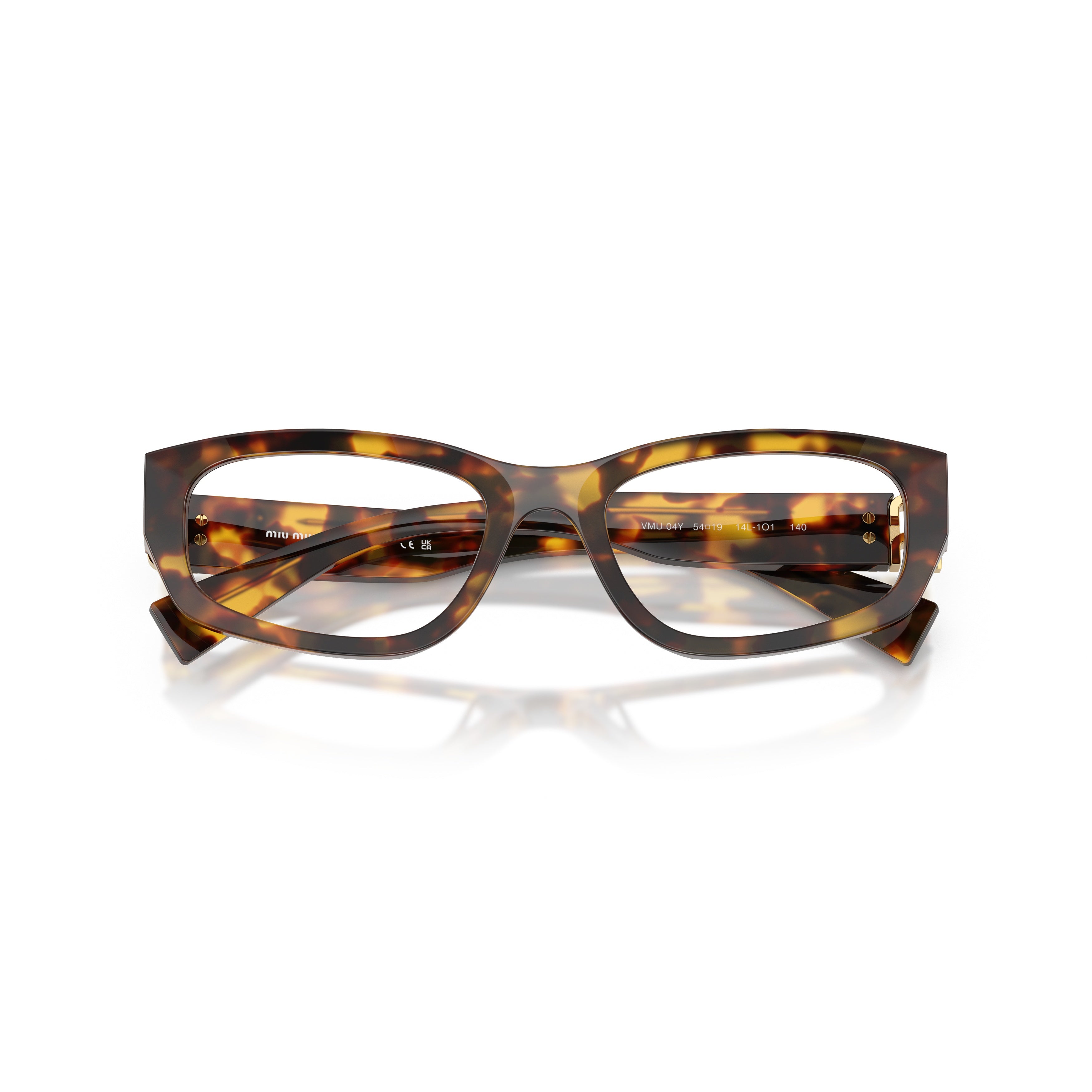 0mu 04yv Rectangular Tortoiseshell Acetate Eyeglasses