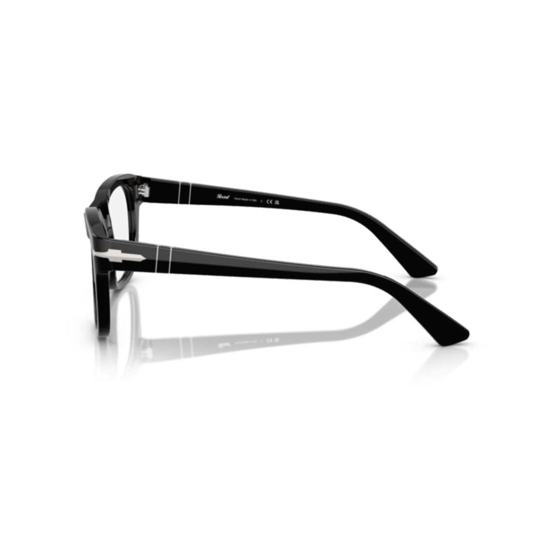 0po3372v Rectangular Frame Black Acetate Sunglasses