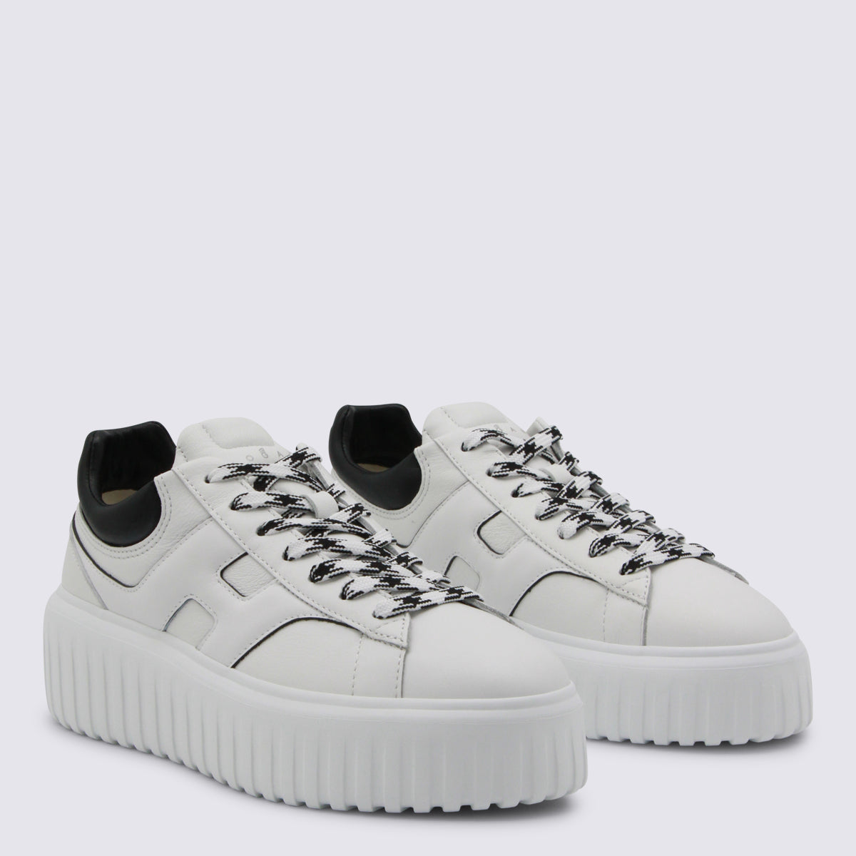 White And Black Leather Sneakers