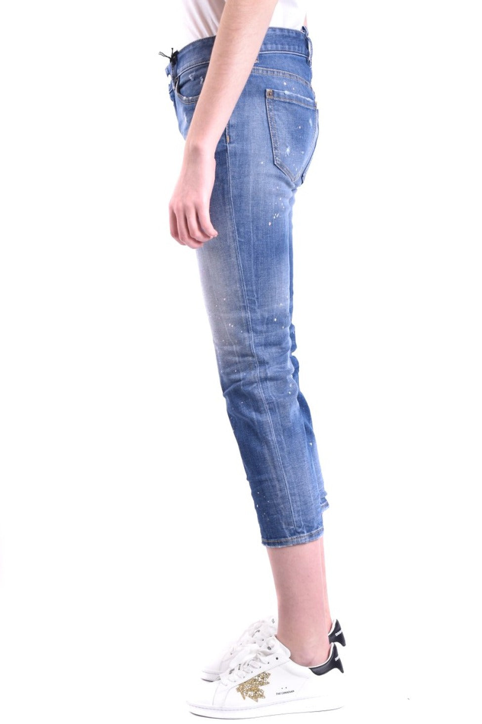 Distressed Denim Cropped Jeans