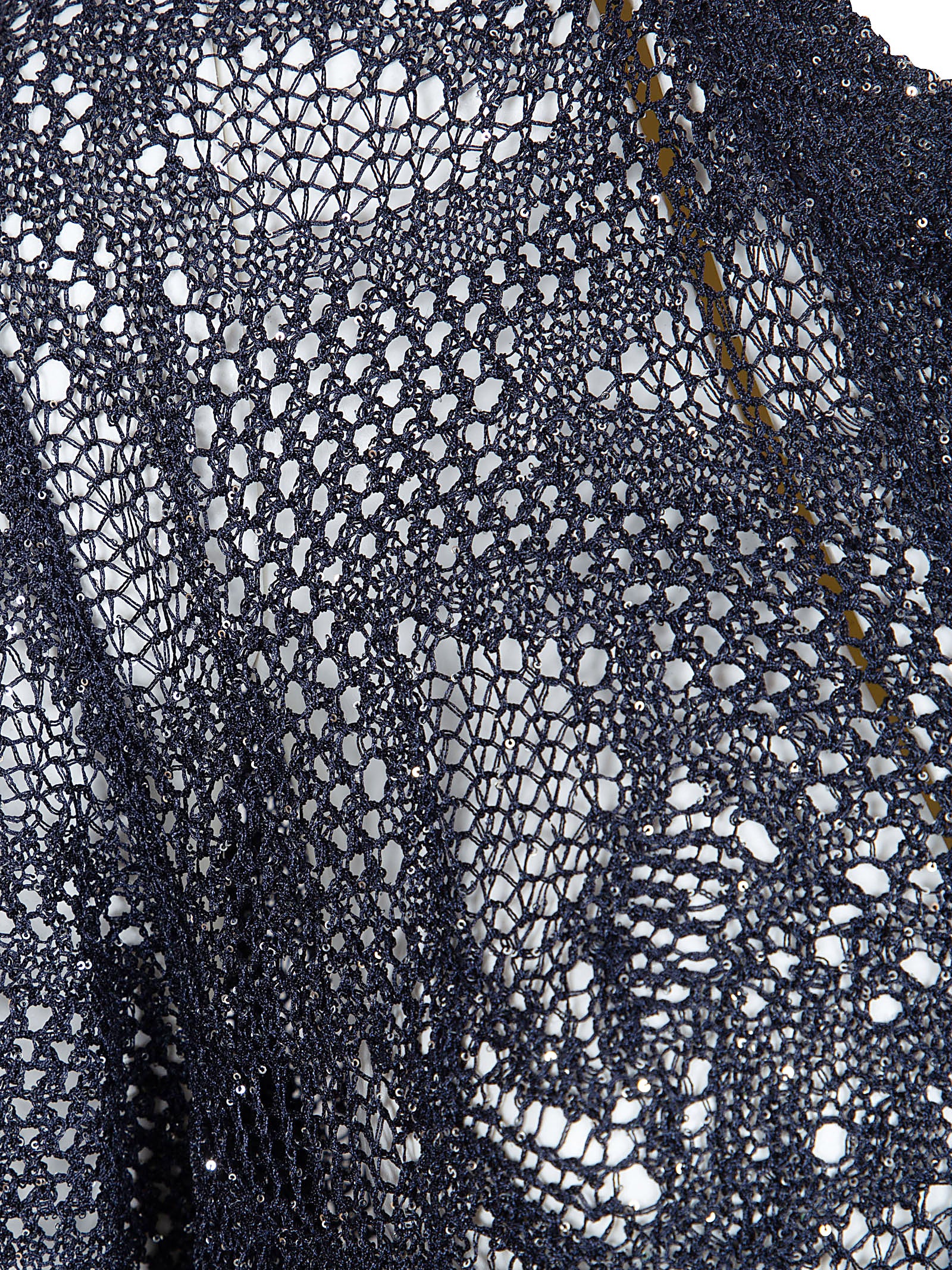 Open-Knit Cardigan with Subtle Sequin Embellishments