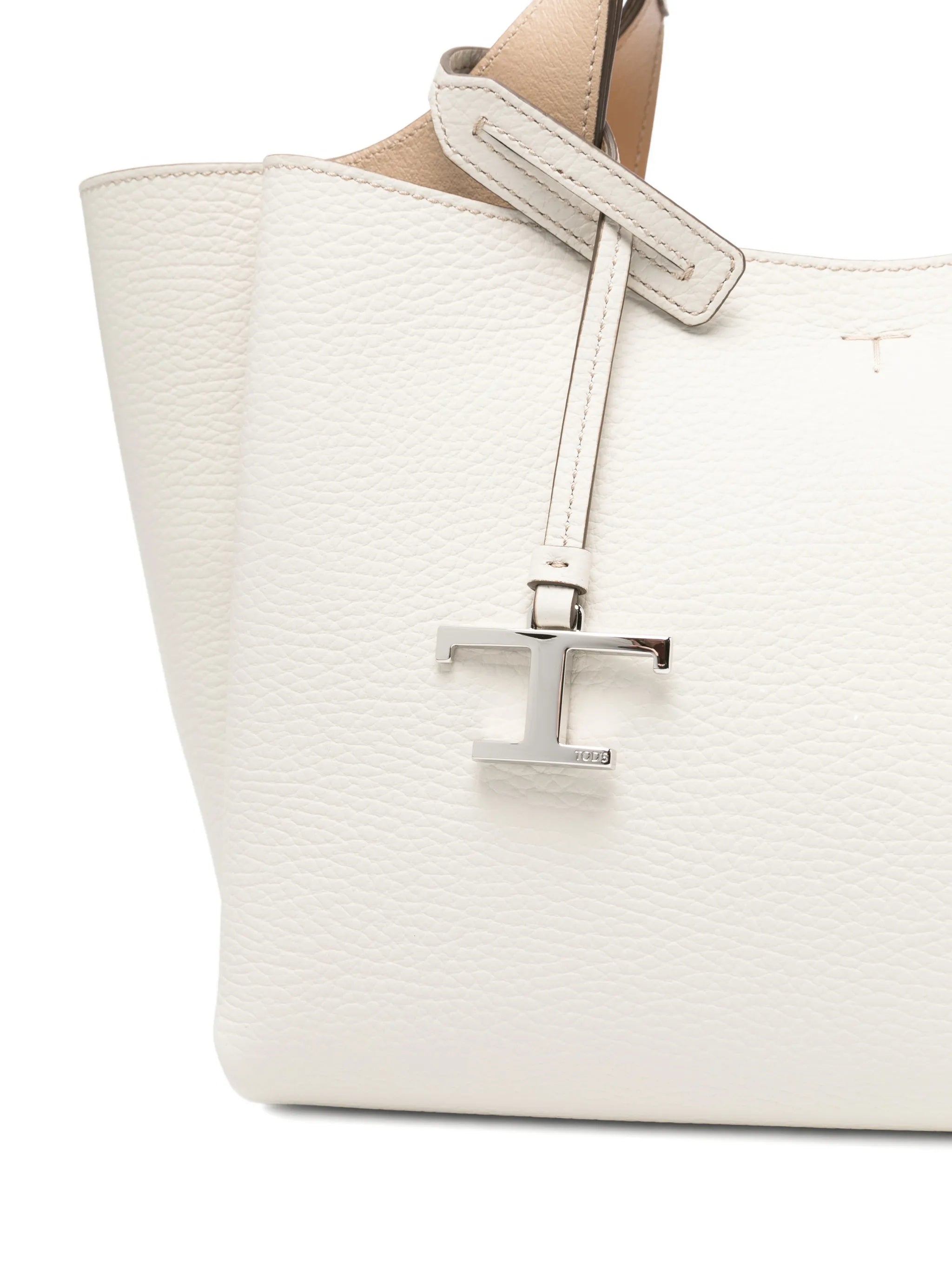 Pebbled Leather Tote Handbag
