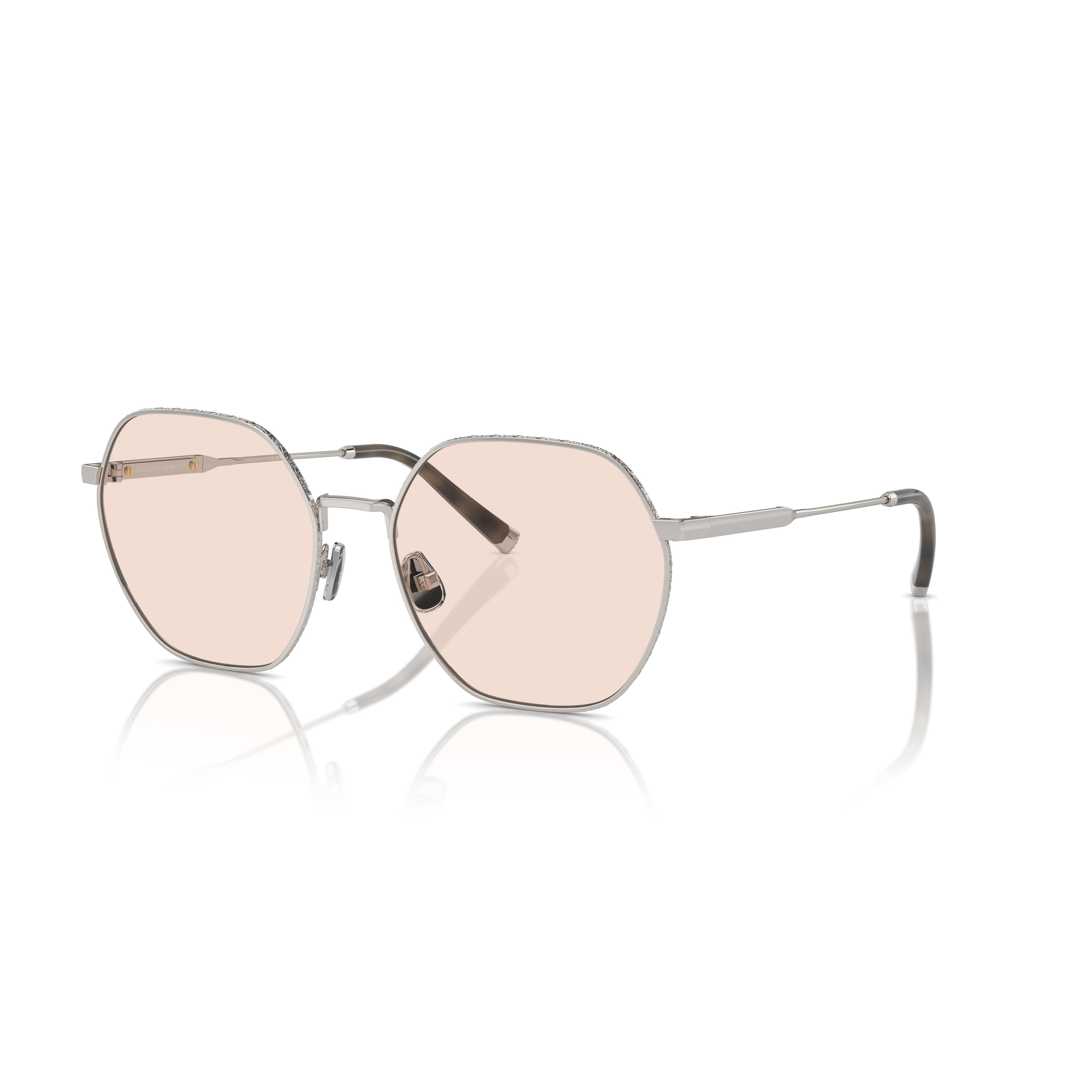 0bc1001t Geometric Titanium Sunglasses with Soft Pink Lenses
