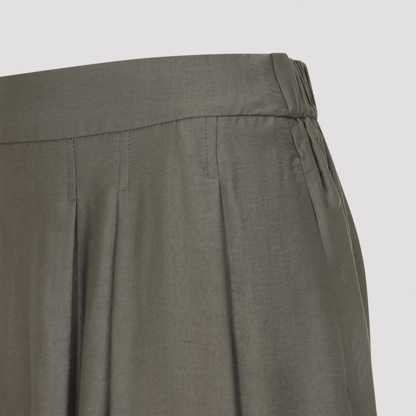 Flowing Brown Maxi Skirt With Subtle Pleats