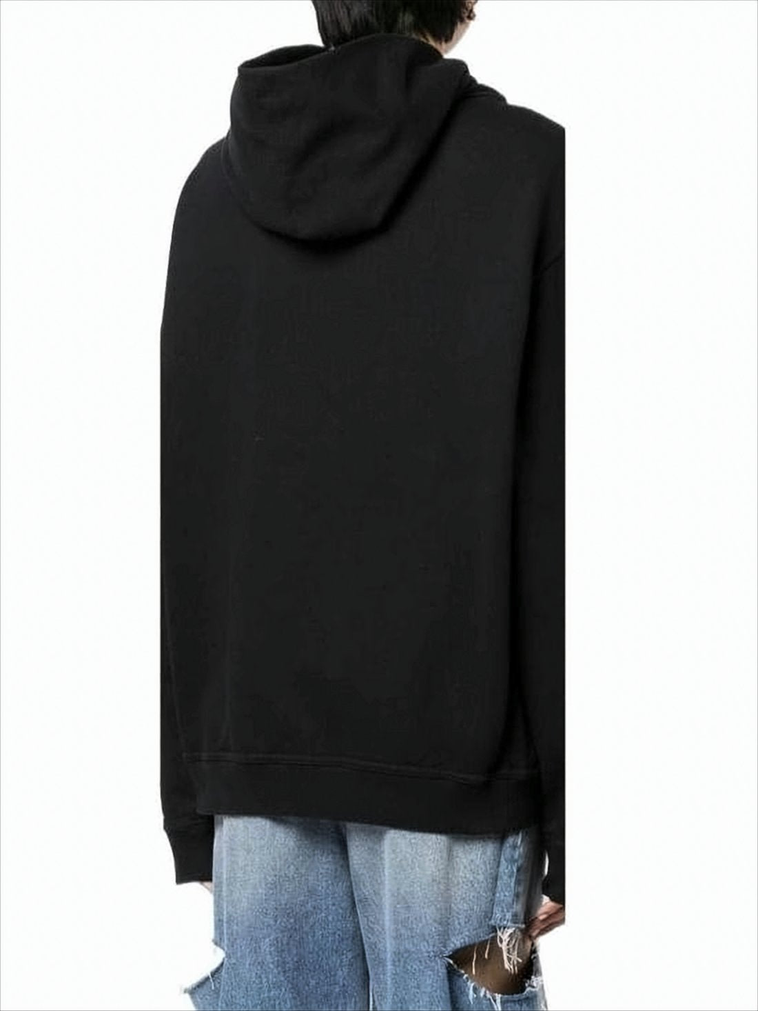 Black Relaxed-Fit Hoodie with Minimalist Design