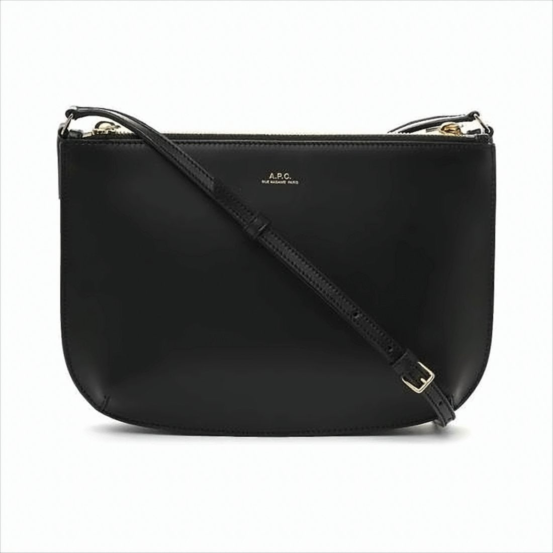 Smooth Leather Double Pouch Crossbody Bag