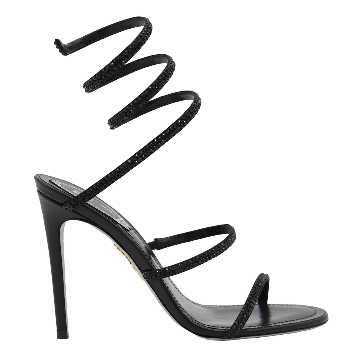 High Stiletto Sandals with Spiral Ankle Strap
