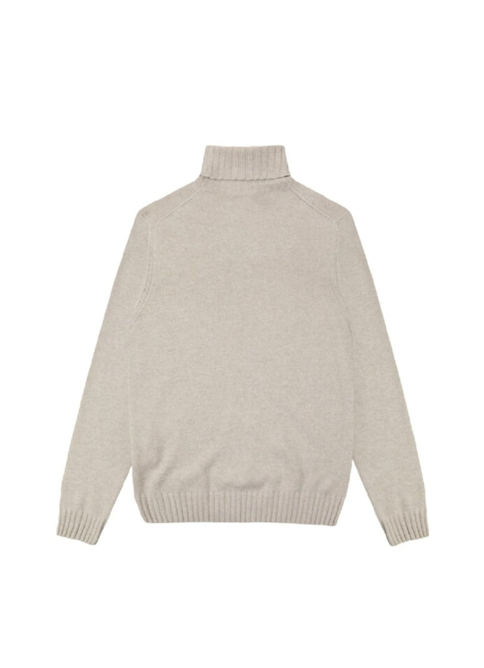 Sporty Grey Turtleneck Pullover With Ribbed Detailing